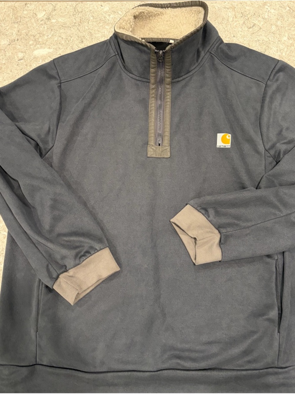 Carhartt Gray Pullover with Yellow Logo Patch